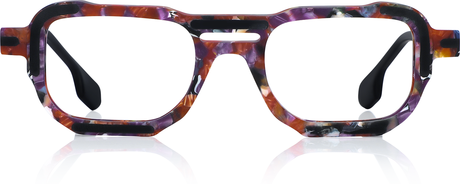 Fytoo Geometric Floral Acetate Full Rim Eyeglasses-image-FT736490-02