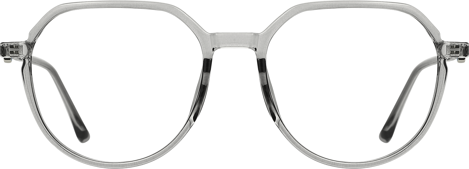 Fytoo Round Grey TR90 Metal Full Rim Eyeglasses-image-FT739500-02