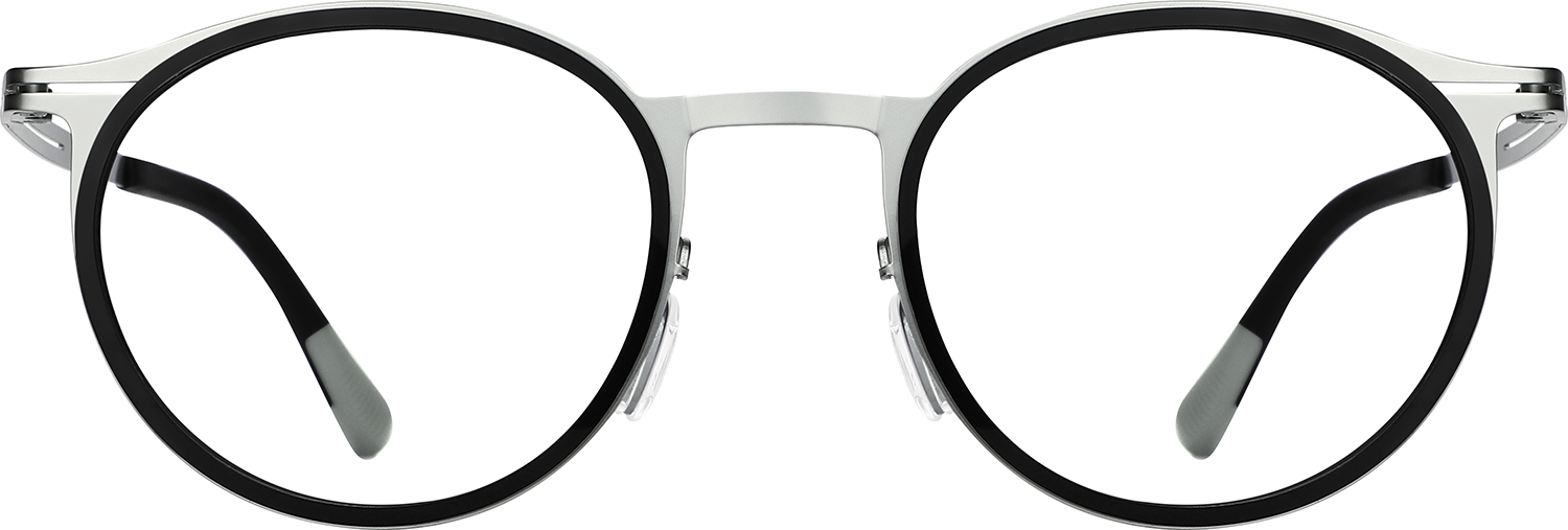 Fytoo Round Silver Metal Acetate Full Rim Eyeglasses-image-FT756680-01