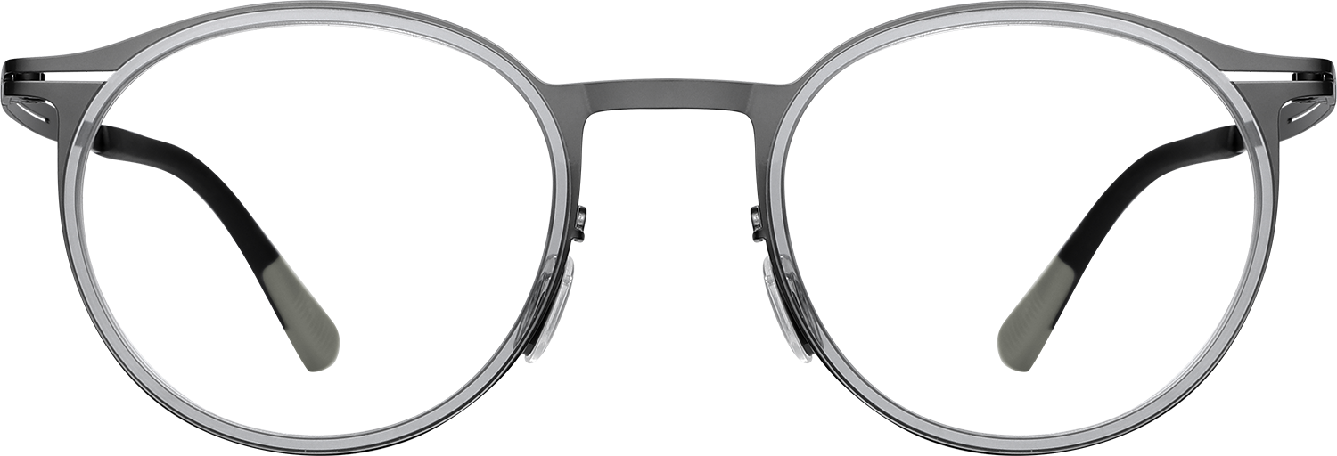 Fytoo Round Grey Metal Acetate Full Rim Eyeglasses-image-FT756680-02