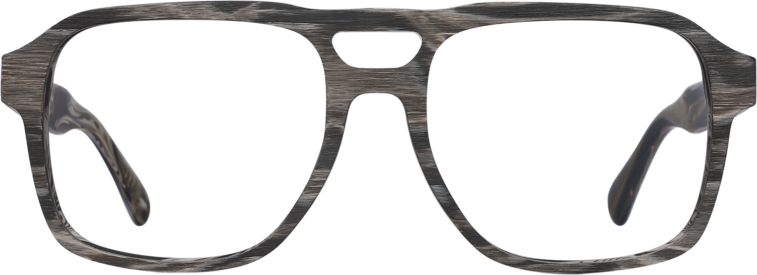 Aviator Grey Acetate Full Rim Eyeglasses