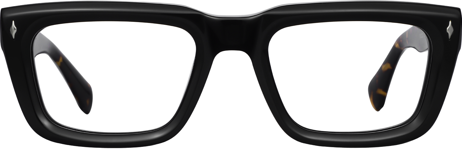Fytoo Rectangle Black Acetate Full Rim Eyeglasses