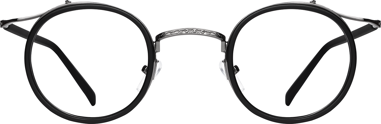 Fytoo Round Black TR90 Metal Full Rim Eyeglasses-image-FT789642-01