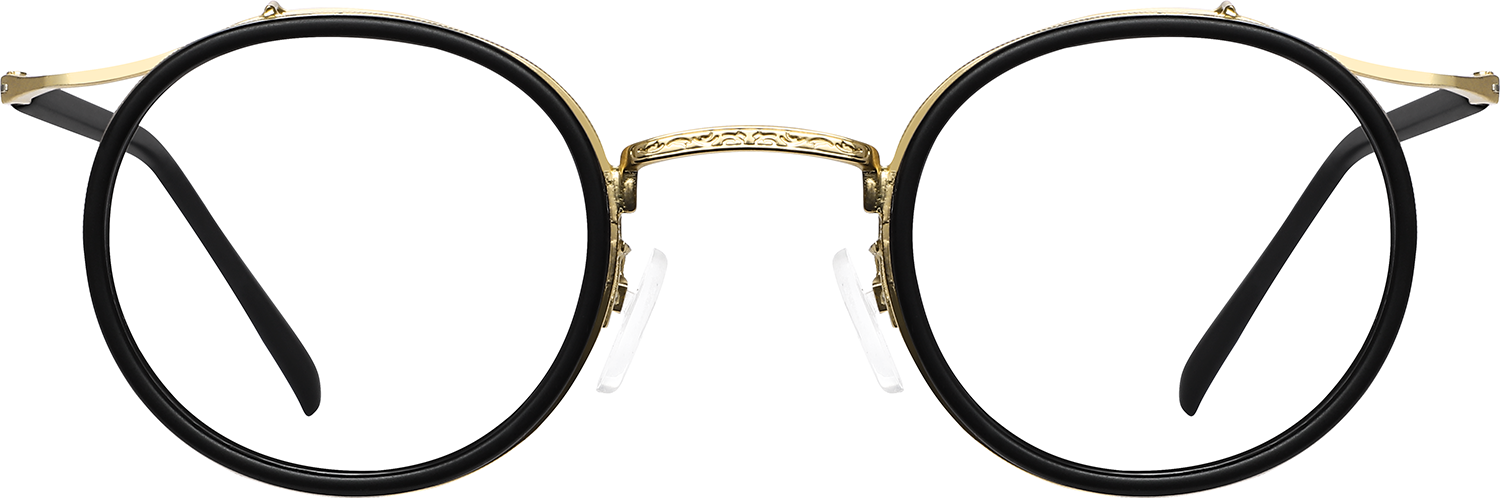 Fytoo Round Black TR90 Metal Full Rim Eyeglasses-image-FT789642-02