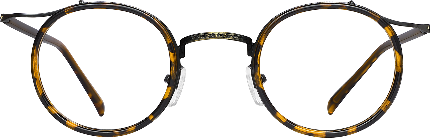 Fytoo Round Tortoiseshell TR90 Metal Full Rim Eyeglasses-image-FT789642-03