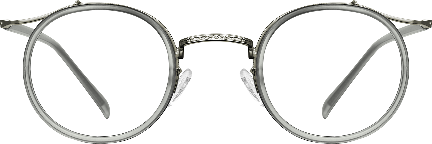 Fytoo Round Grey TR90 Metal Full Rim Eyeglasses-image-FT789642-04