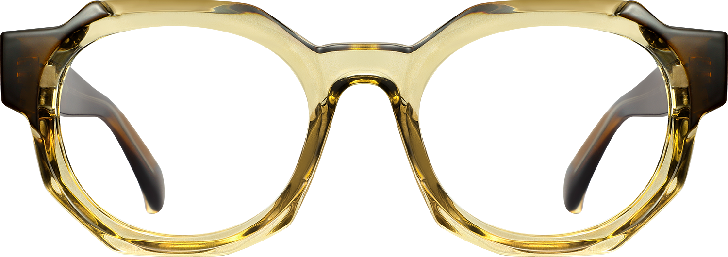 Fytoo Geometric Yellow Acetate Full Rim Eyeglasses-image-FT804051-01