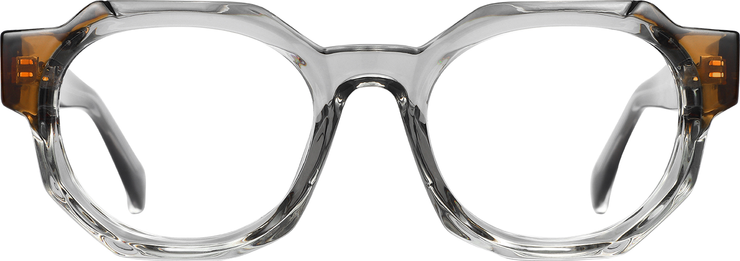 Fytoo Geometric Grey Acetate Full Rim Eyeglasses-image-FT804051-02