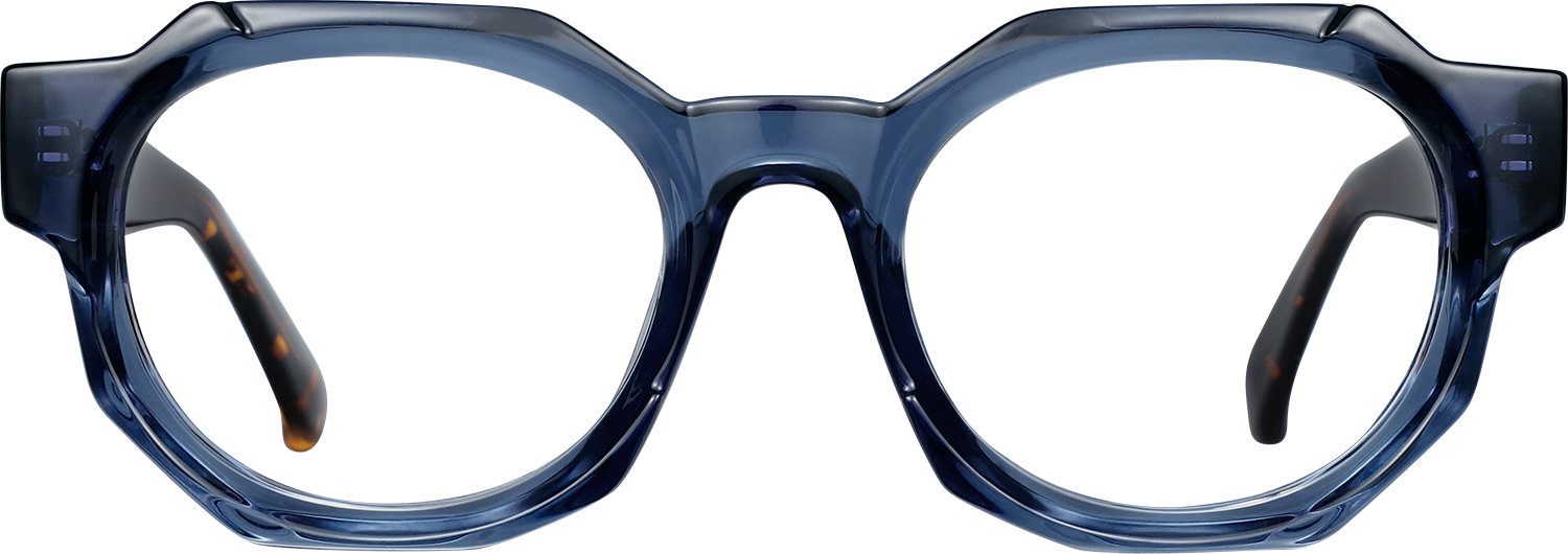 Fytoo Geometric Blue Acetate Full Rim Eyeglasses-image-FT804051-03