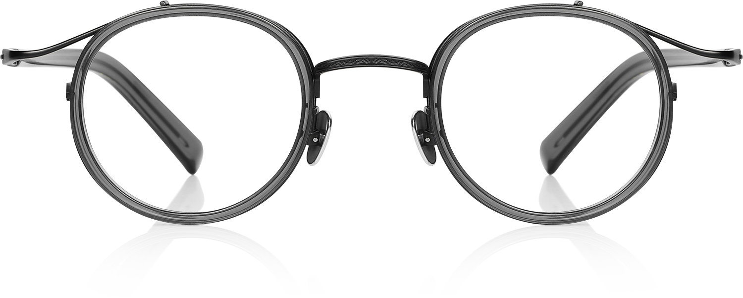 Fytoo Round Grey Titanium Full Rim Eyeglasses-image-FT806246-01