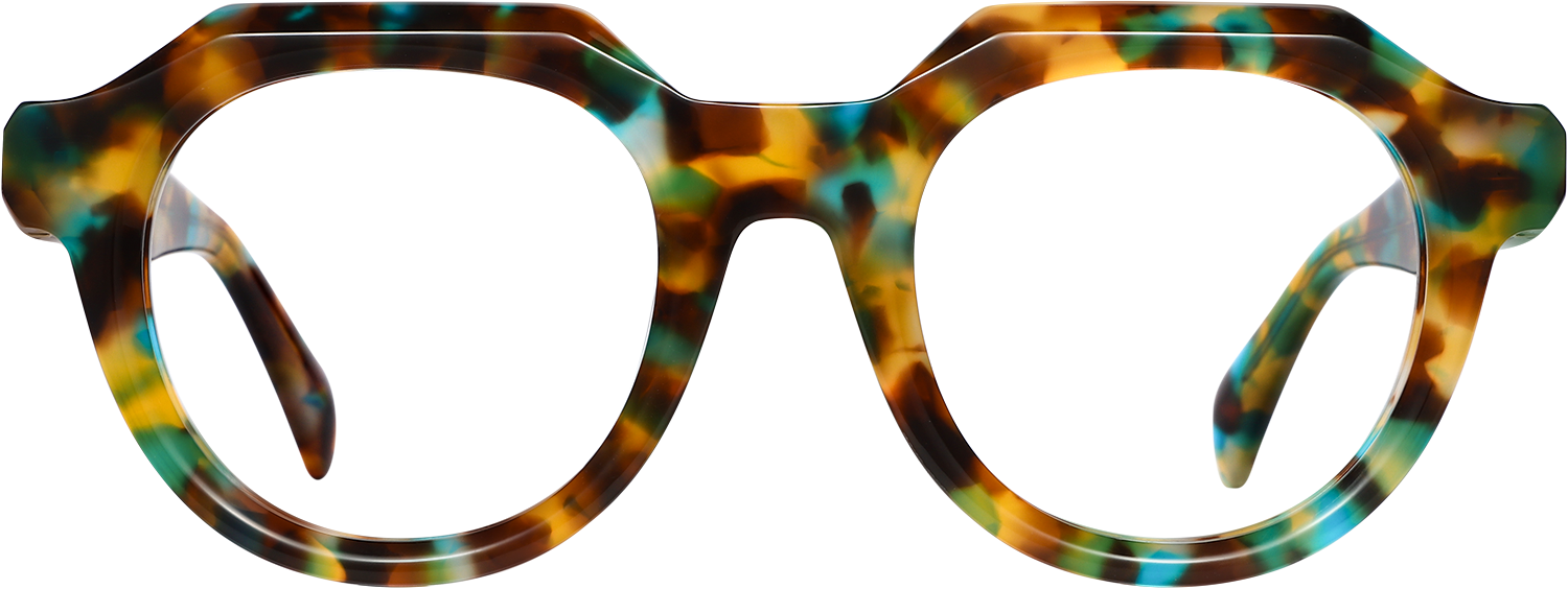 Fytoo Geometric Tortoiseshell Acetate Full Rim Eyeglasses-image-FT811627-02