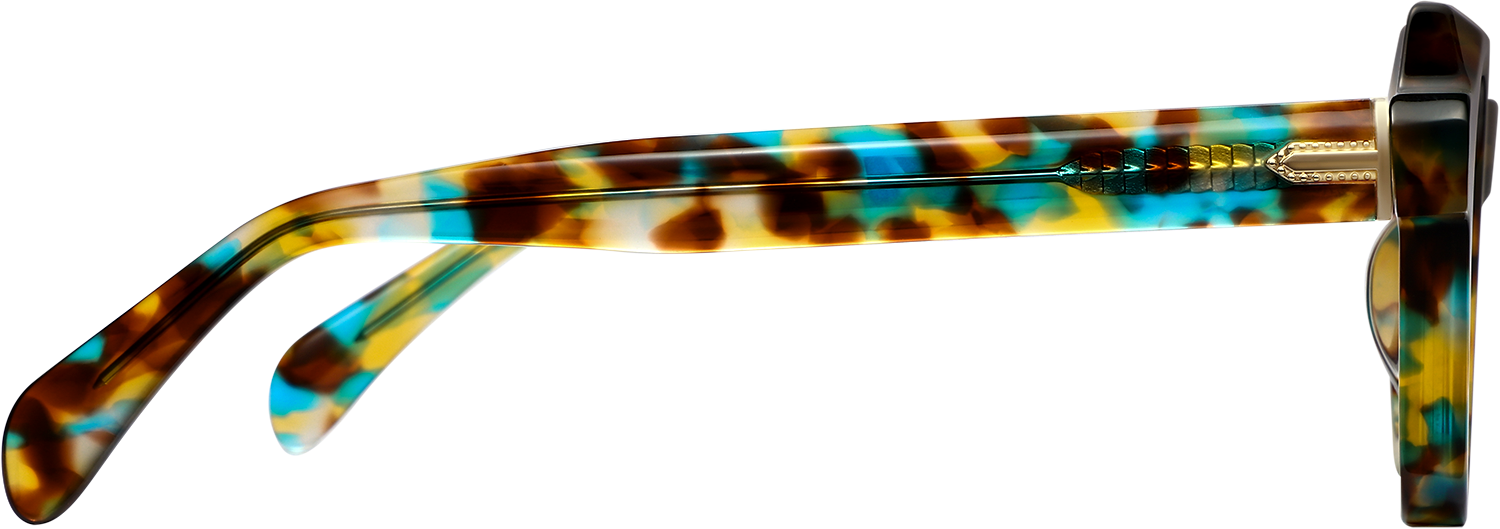 Side view of Fytoo Geometric Tortoiseshell Acetate Full Rim Eyeglasses