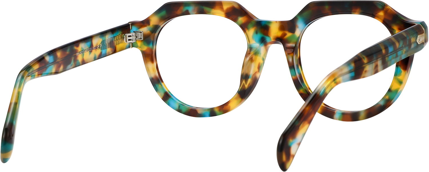 Side view of Fytoo Geometric Tortoiseshell Acetate Full Rim Eyeglasses