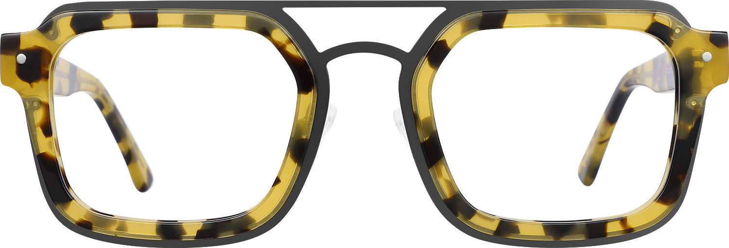 Fytoo Aviator Tortoiseshell Acetate Full Rim Eyeglasses-image-FT813342-02