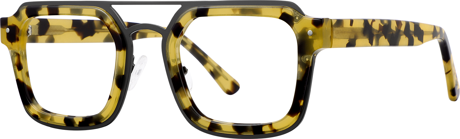 Side view of Fytoo Aviator Tortoiseshell Acetate Full Rim Eyeglasses