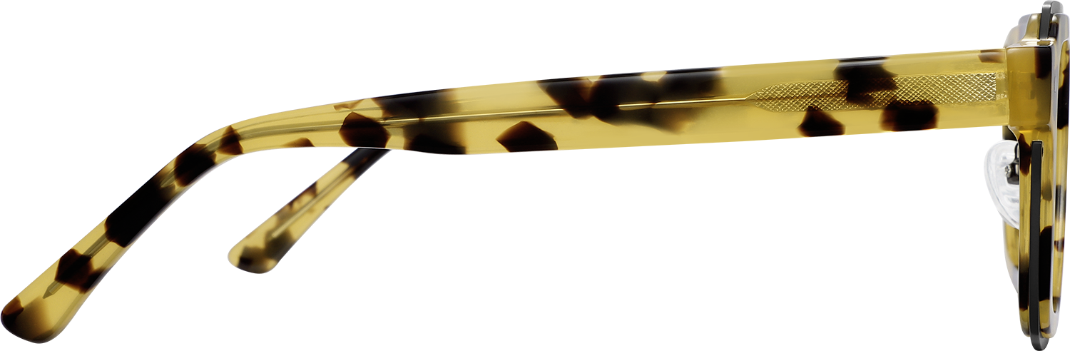 Side view of Fytoo Aviator Tortoiseshell Acetate Full Rim Eyeglasses