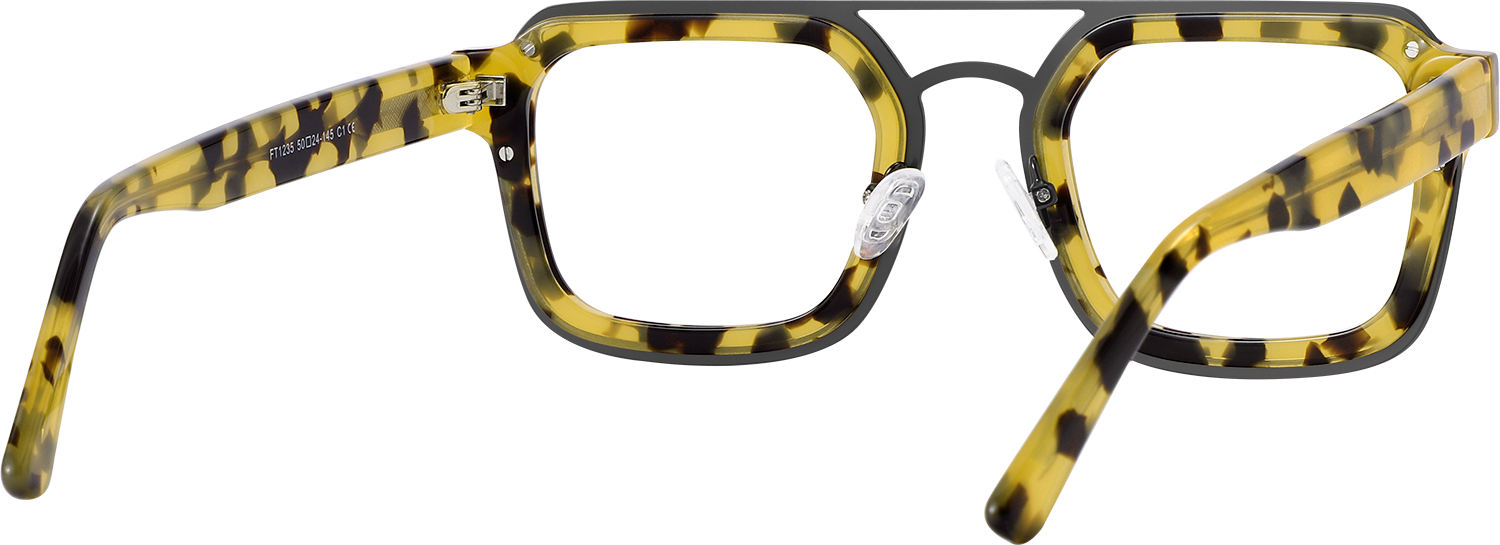 Side view of Fytoo Aviator Tortoiseshell Acetate Full Rim Eyeglasses