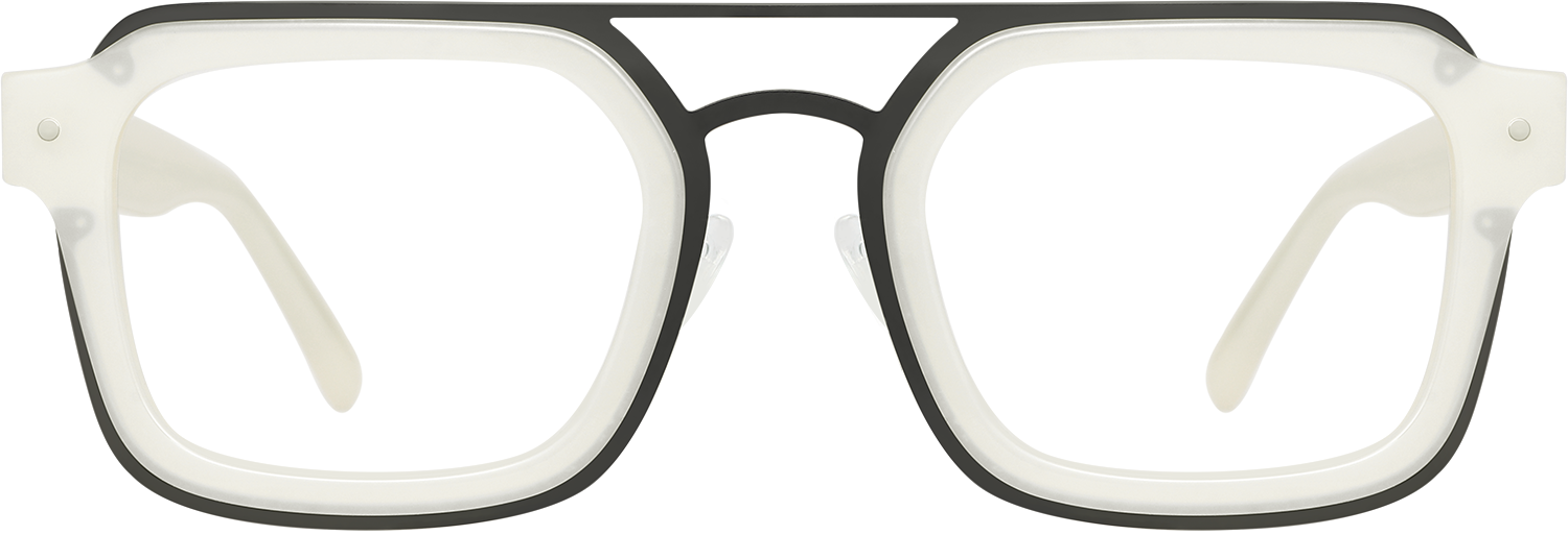 Fytoo Aviator White Acetate Full Rim Eyeglasses-image-FT813342-03