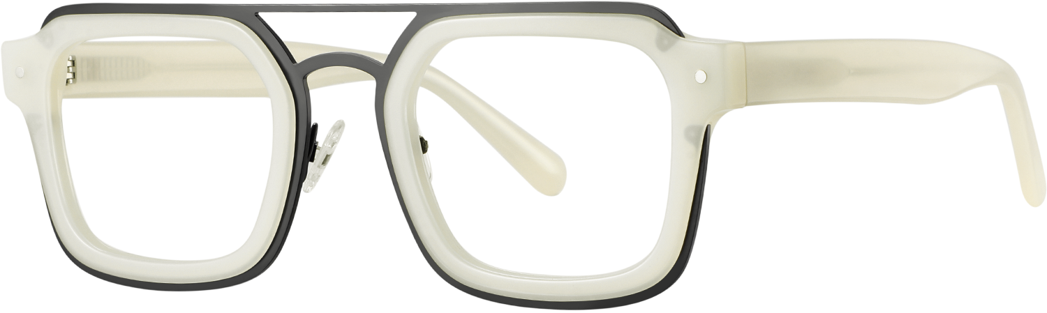Side view of Fytoo Aviator White Acetate Full Rim Eyeglasses