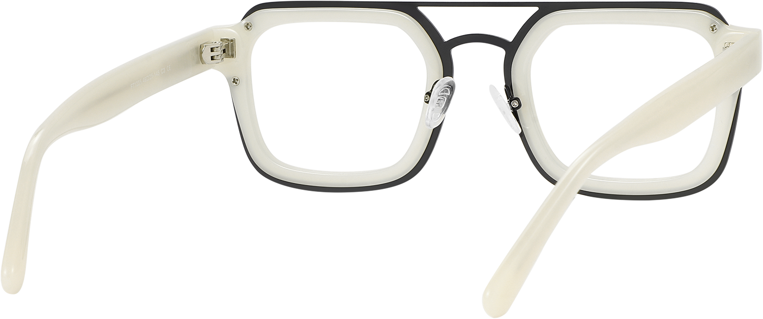 Side view of Fytoo Aviator White Acetate Full Rim Eyeglasses