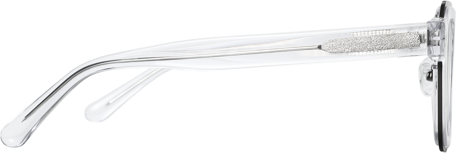 Side view of Fytoo Aviator Transparent Acetate Full Rim Eyeglasses