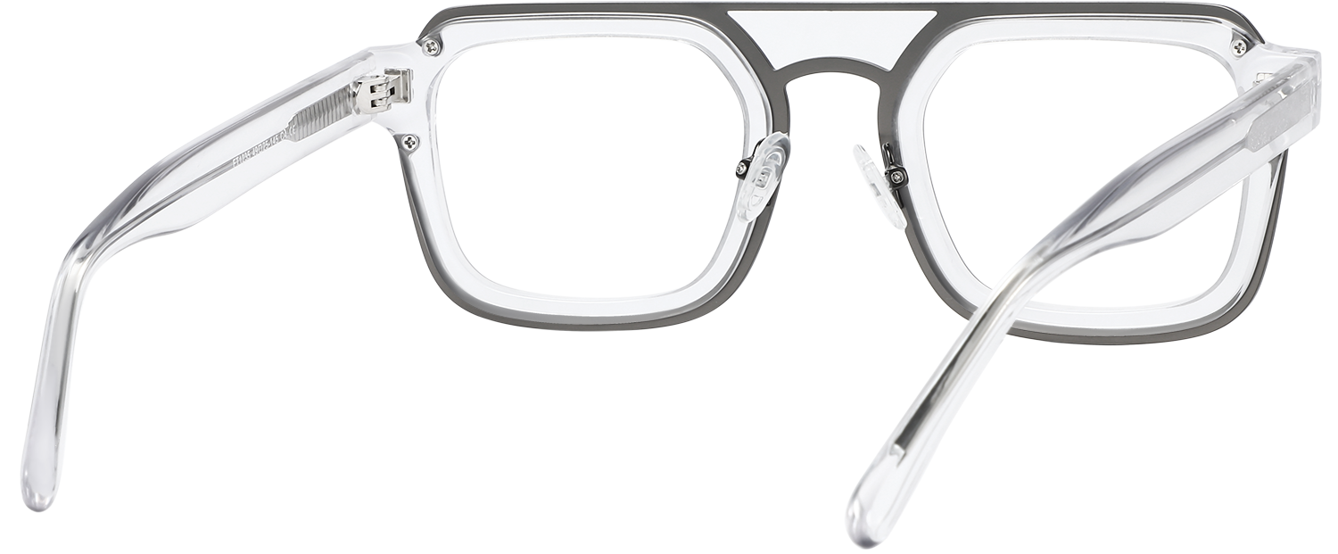 Side view of Fytoo Aviator Transparent Acetate Full Rim Eyeglasses