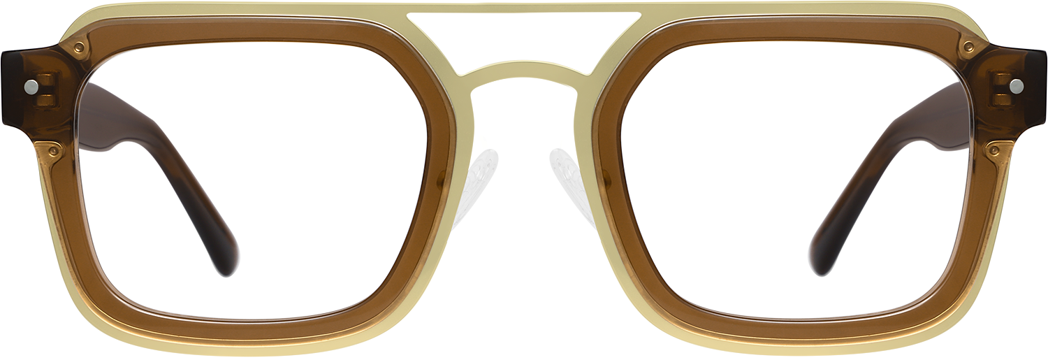 Fytoo Aviator Brown Acetate Full Rim Eyeglasses-image-FT813342-05