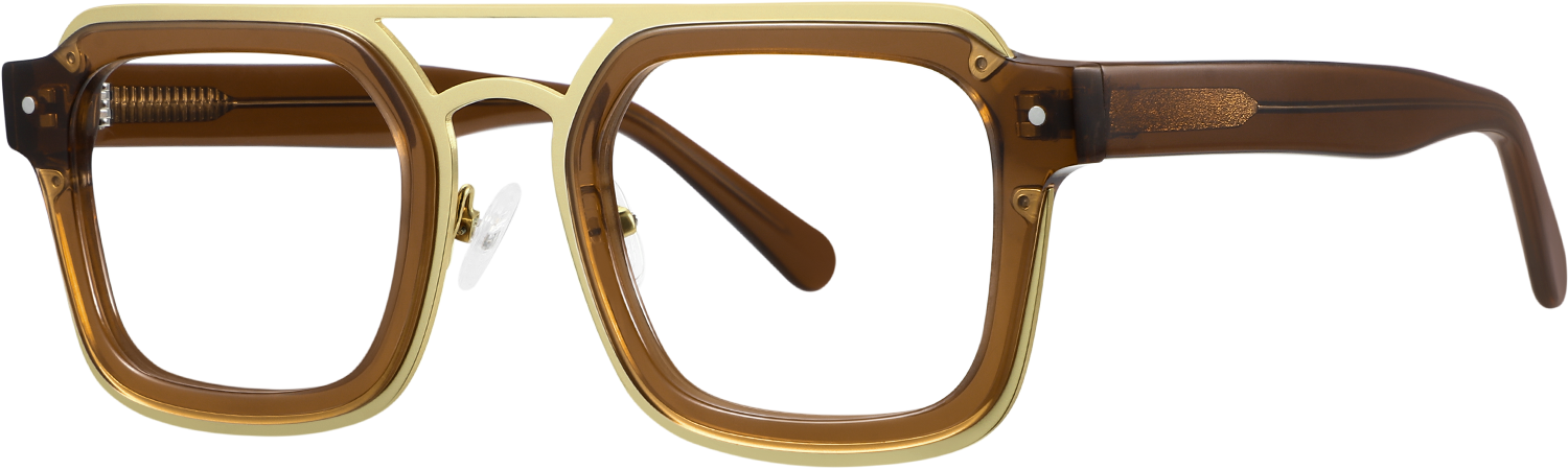 Side view of Fytoo Aviator Brown Acetate Full Rim Eyeglasses