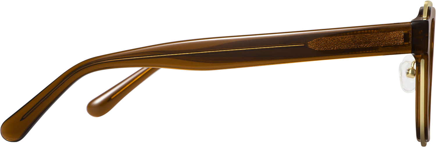 Side view of Fytoo Aviator Brown Acetate Full Rim Eyeglasses