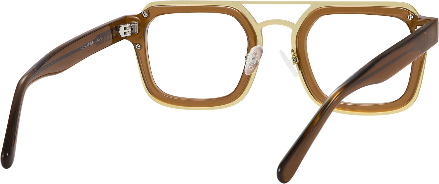 Side view of Fytoo Aviator Brown Acetate Full Rim Eyeglasses
