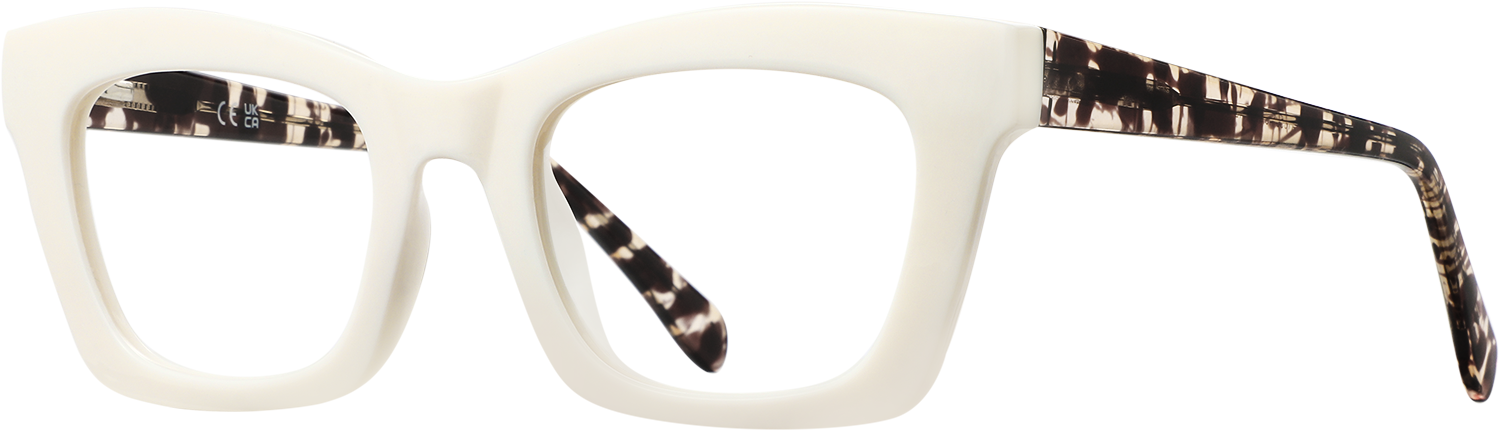 Side view of Fytoo Cateye White TR90 Full Rim Eyeglasses