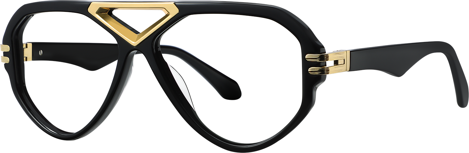 Side view of Fytoo Aviator Black Acetate Full Rim Eyeglasses