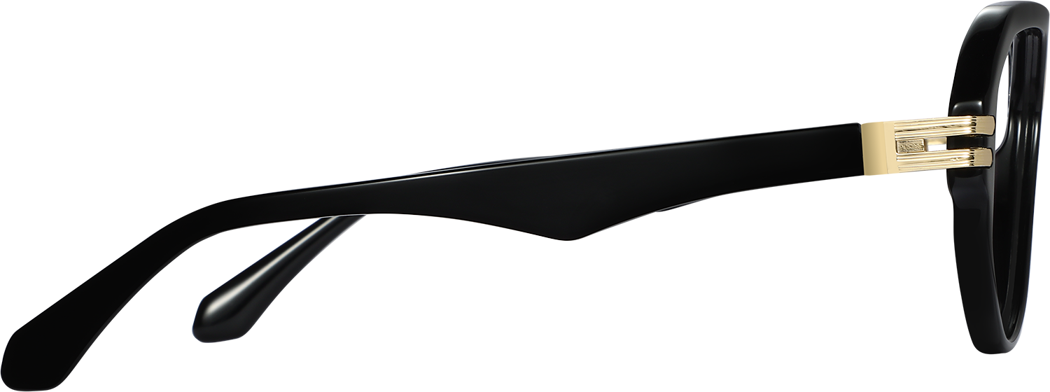 Side view of Fytoo Aviator Black Acetate Full Rim Eyeglasses