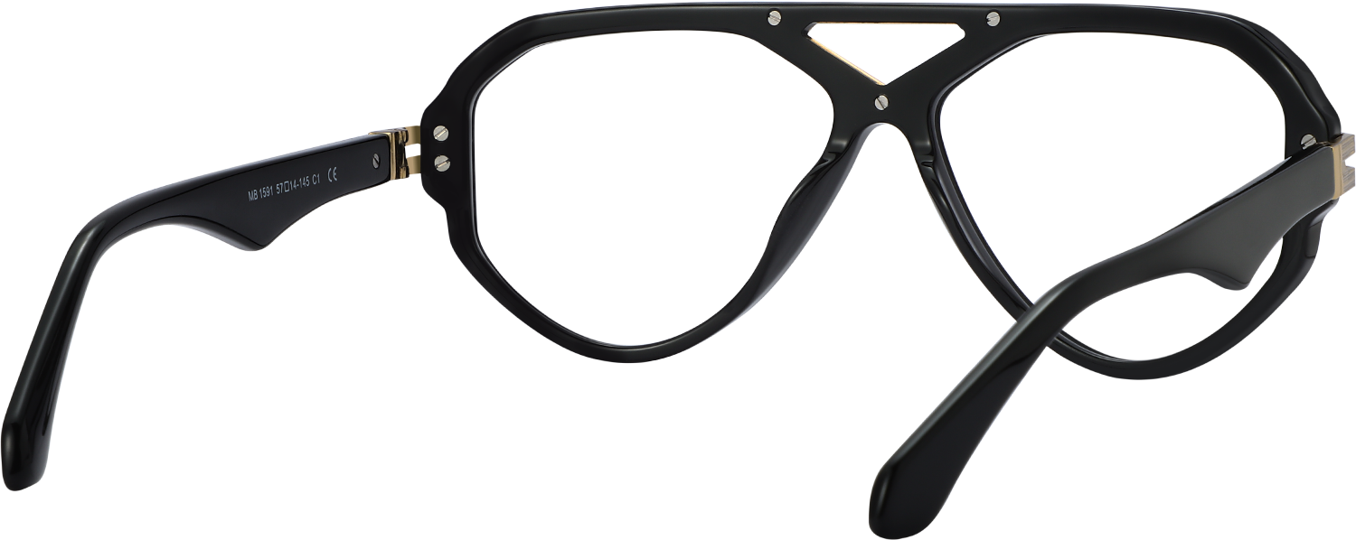 Side view of Fytoo Aviator Black Acetate Full Rim Eyeglasses