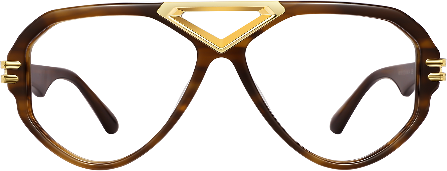 Fytoo Aviator Tortoiseshell Acetate Full Rim Eyeglasses-image-FT813726-03