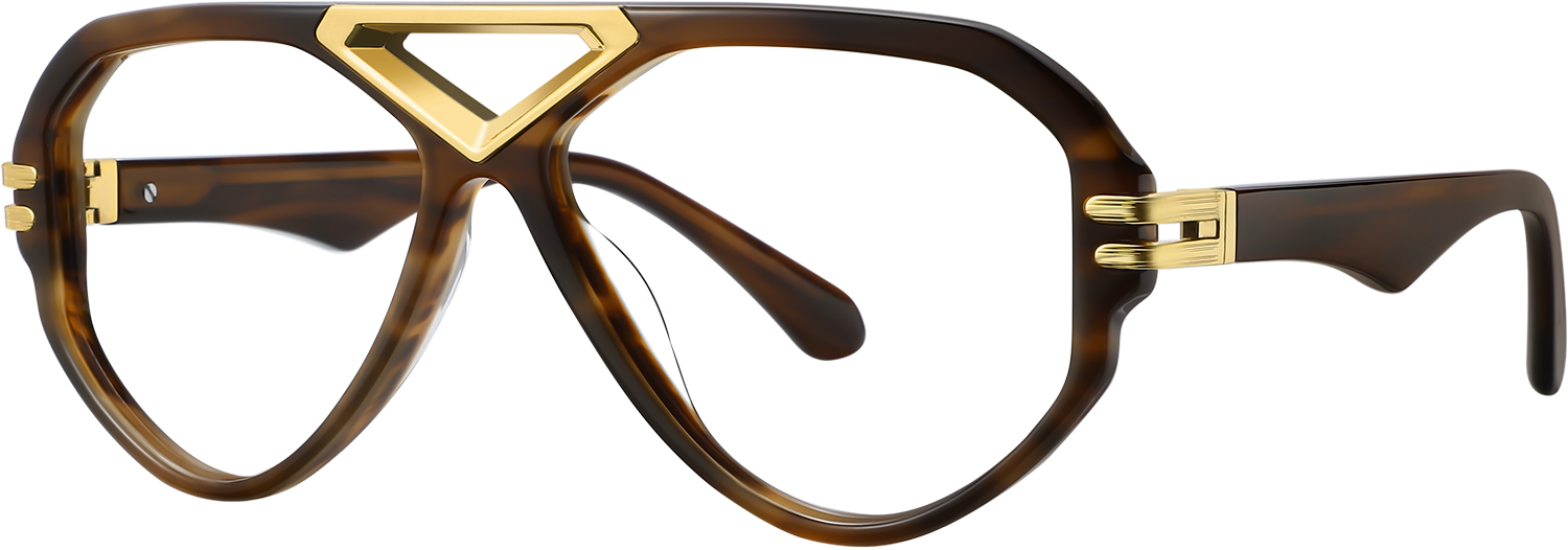 Side view of Fytoo Aviator Tortoiseshell Acetate Full Rim Eyeglasses