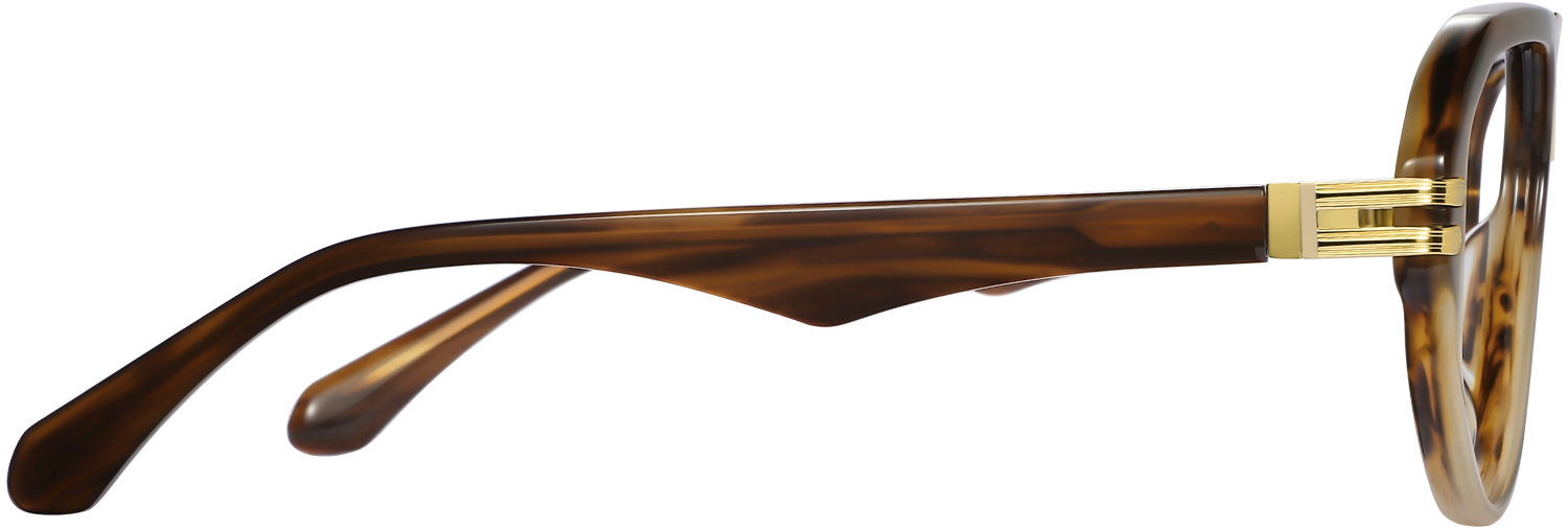 Side view of Fytoo Aviator Tortoiseshell Acetate Full Rim Eyeglasses
