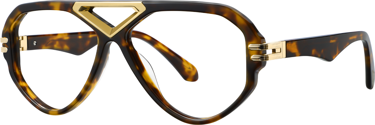 Side view of Fytoo Aviator Tortoiseshell Acetate Full Rim Eyeglasses