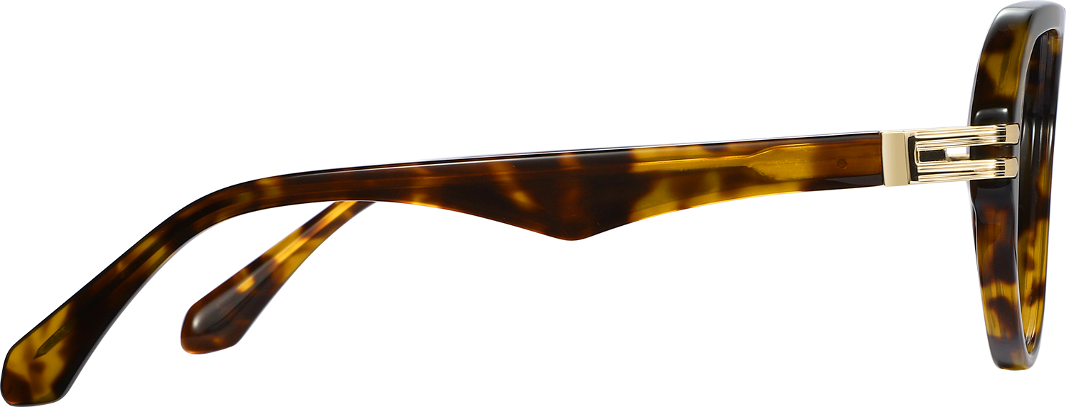 Side view of Fytoo Aviator Tortoiseshell Acetate Full Rim Eyeglasses