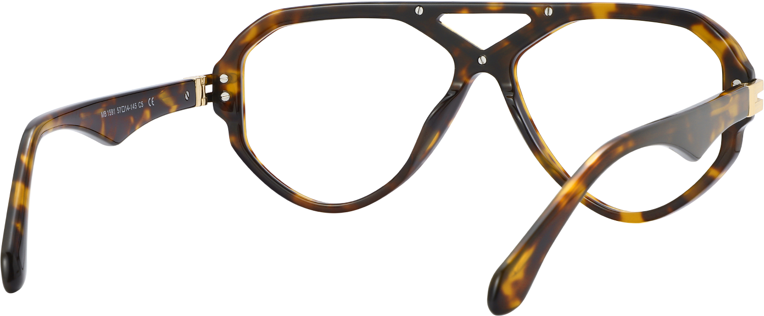 Side view of Fytoo Aviator Tortoiseshell Acetate Full Rim Eyeglasses