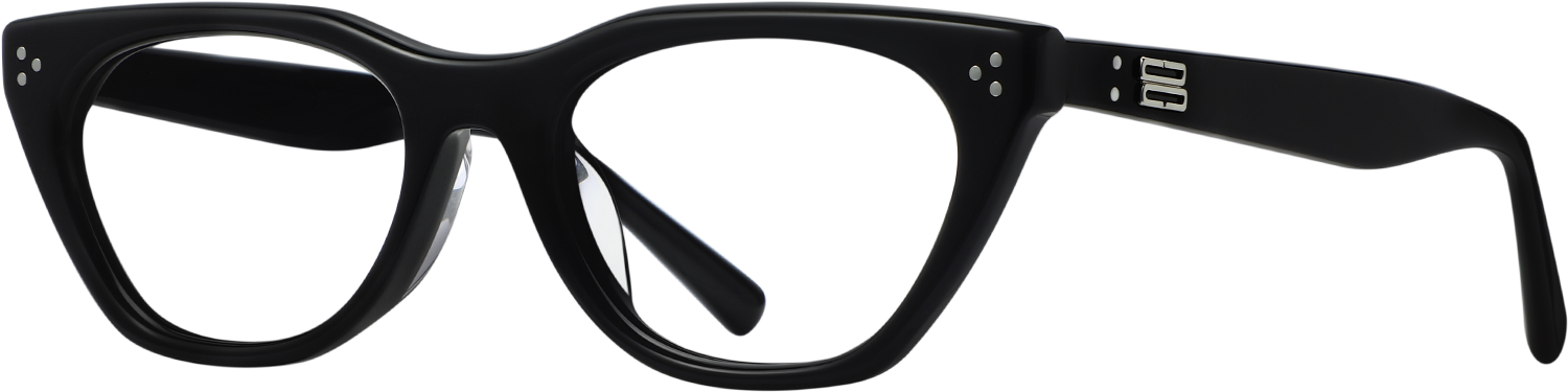 Side view of Fytoo Geometric Black Acetate Full Rim Eyeglasses