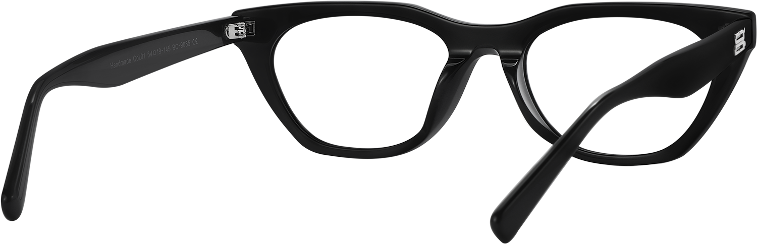 Side view of Fytoo Geometric Black Acetate Full Rim Eyeglasses