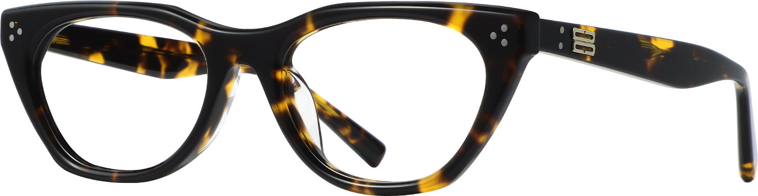 Side view of Fytoo Geometric Tortoiseshell Acetate Full Rim Eyeglasses