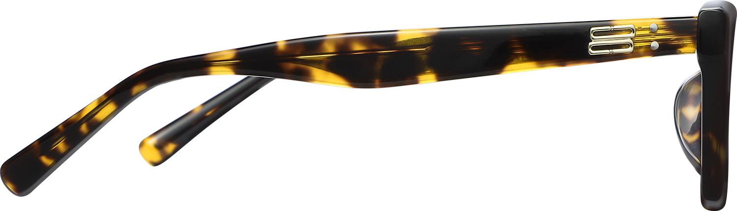 Side view of Fytoo Geometric Tortoiseshell Acetate Full Rim Eyeglasses