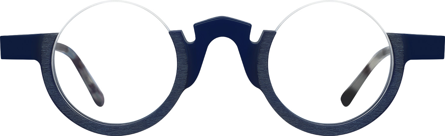 Fytoo Round Blue Acetate Semi Rimless Eyeglasses-image-FT815652-01