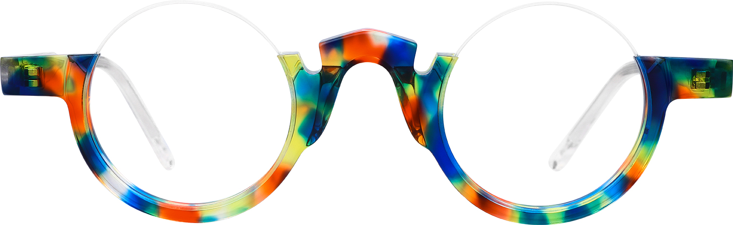 Fytoo Round Multicolour Acetate Semi Rimless Eyeglasses-image-FT815652-02