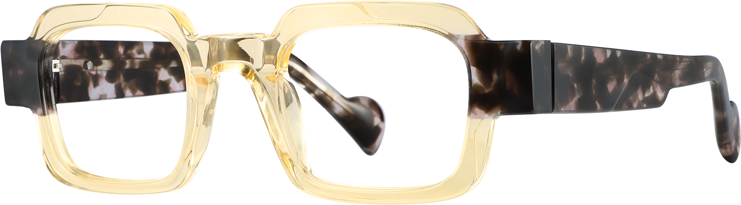 Side view of Fytoo Rectangle Khaki Acetate Full Rim Eyeglasses