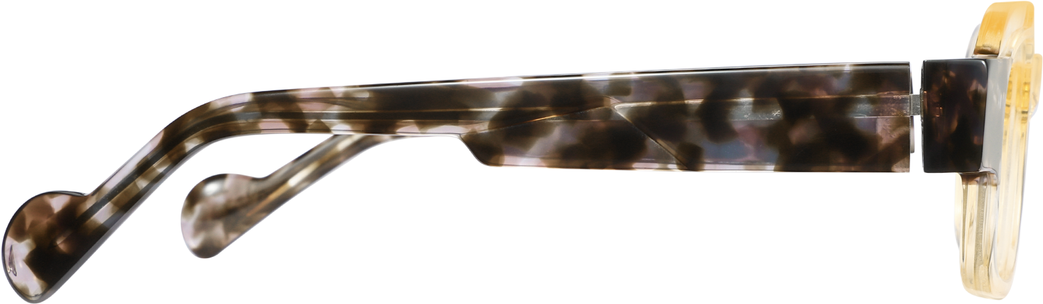 Side view of Fytoo Rectangle Khaki Acetate Full Rim Eyeglasses