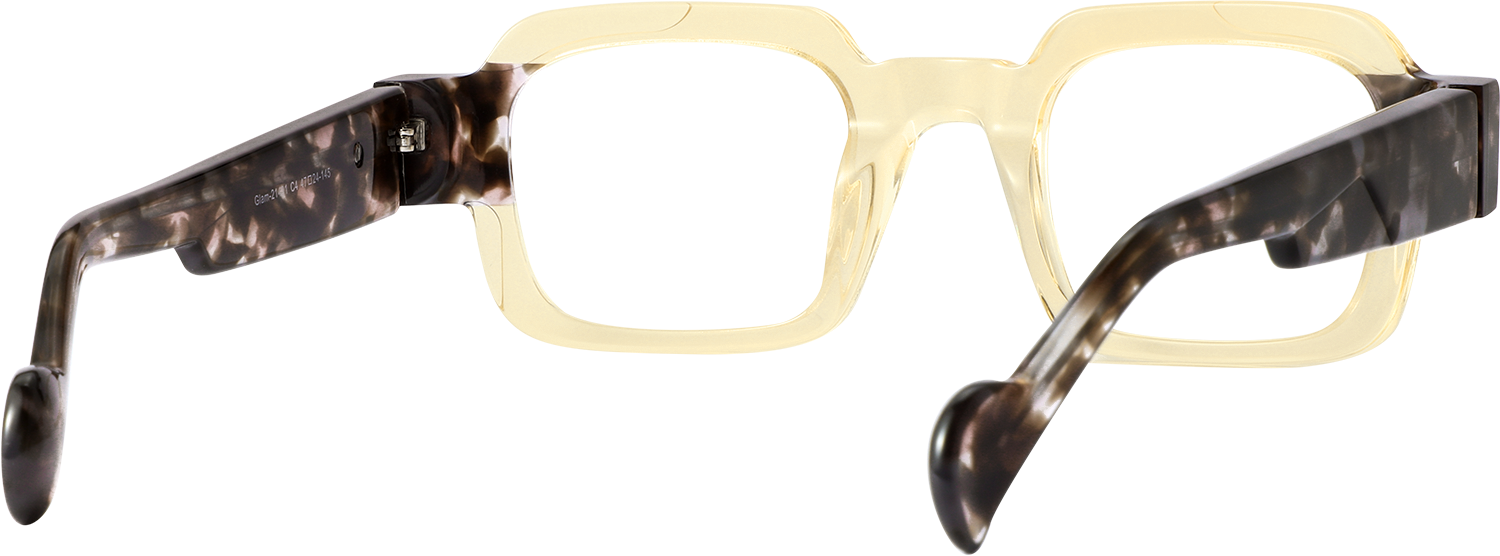 Side view of Fytoo Rectangle Khaki Acetate Full Rim Eyeglasses
