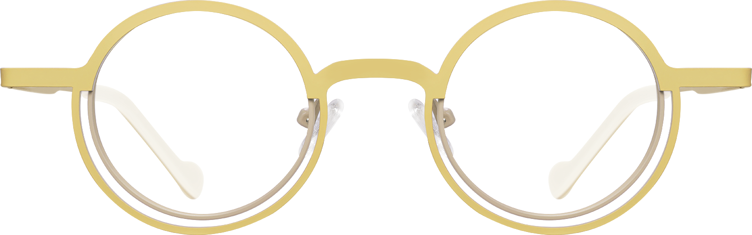 Fytoo Round Yellow Metal Full Rim Eyeglasses-image-FT817621-01